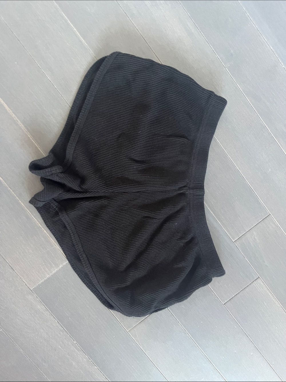 Black Women's Ribbed Lounge Shorts